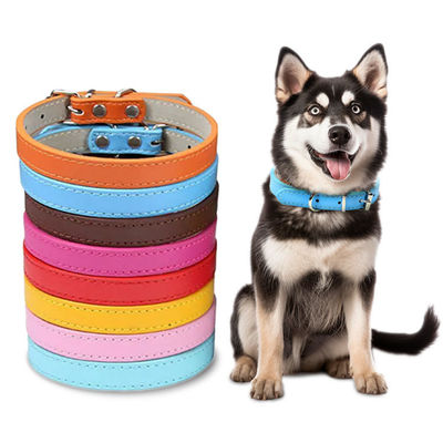 Αγορά Καφέ κίτρινο μωβ ροζ δερμάτινο κολάρο σκύλου Προσωποποιημένο δερμάτινο αποσχιστικό κολάρο γάτας ηλεκτρονική κατασκευή