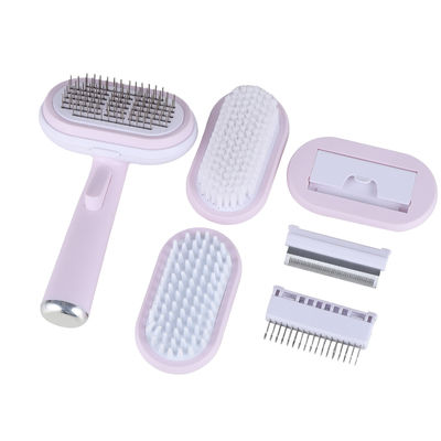 Εξαφάνιση μαλλιών Πιν Comb Pet Grooming Kit Αυτοκαθαριστικό Slicker Brush Shedding εργαλείο