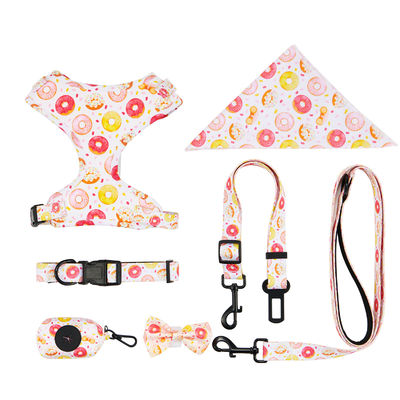 Προσαρμοσμένο Logo Designer's Top Pick Προσαρμοσμένο Dog Harness Set με Bowknot Διακόσμηση Μπάντανα και ρυθμιζόμενο λουρί στο κολάρο